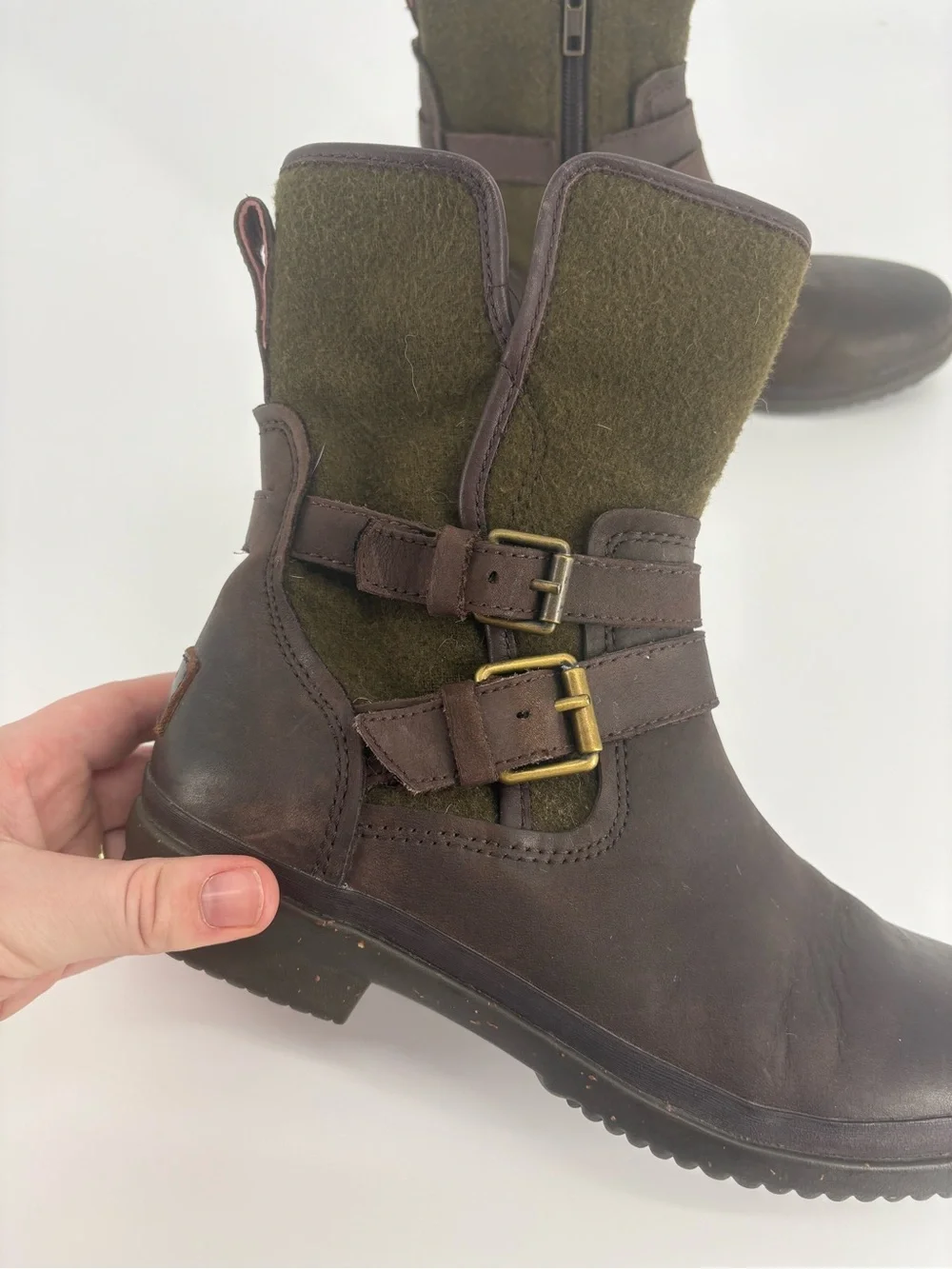 Ugg Simmens Green and Brown Cold-Weather Waterproof Boots
